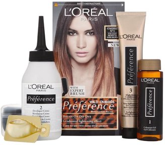L'Oreal Preference Wild Ombre Dip Dye Hair Kit - NO1 Light Brown to Dark Brown