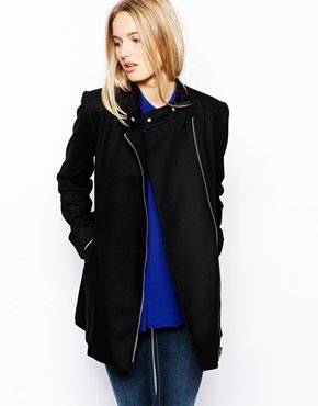 Oasis Fashion Biker Coat - Black