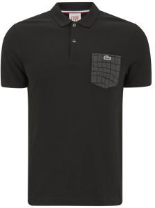 Lacoste L!ve Men's Shirt Sleeve Rib Collar Polo Shirt Black