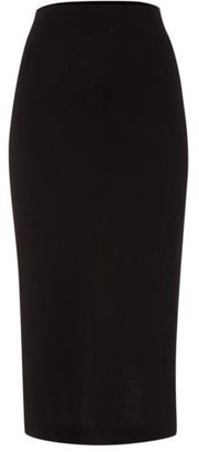 Roman Originals - Ponte Midi Skirt With Slit Elasticated Waist Ladies Black