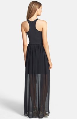 Nordstrom FELICITY & COCO Chiffon Overlay Sleeveless Jersey Dress Exclusive)