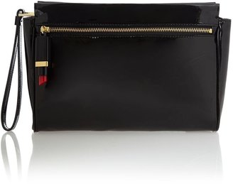 Lulu Guinness Katie patent black clutch bag