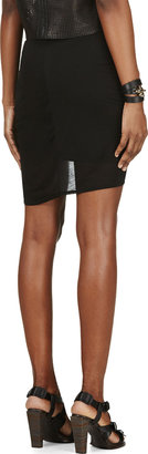 Helmut Lang Black Jersey Slack Twist Mini Skirt
