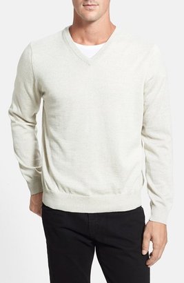 Thomas Dean Merino Wool V-Neck Sweater