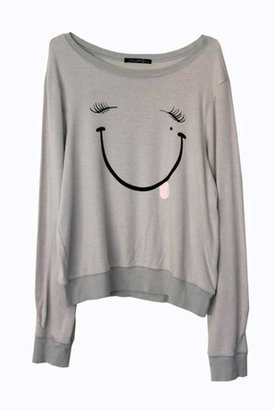 Wildfox Couture Funny Face Baggy Beach Jumper in Diamond