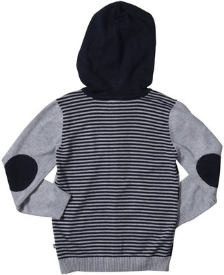 Petit Lem Space Boy Striped Hoodie (Toddler/Kid) - Gray-2/3