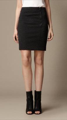 Burberry Zip Detail Jersey Skirt