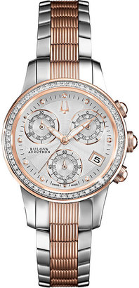 Bulova Accutron Watch, Women's Swiss Chronograph Masella Diamond Accent Two-Tone Stainless Steel Bracelet 31mm 65R149