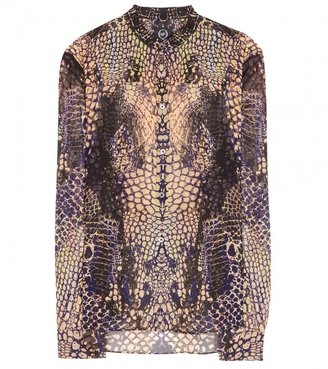 McQ Animal-print silk-chiffon blouse
