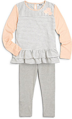 DKNY Toddler Girl's Mixed Stripe Top & Leggings Set