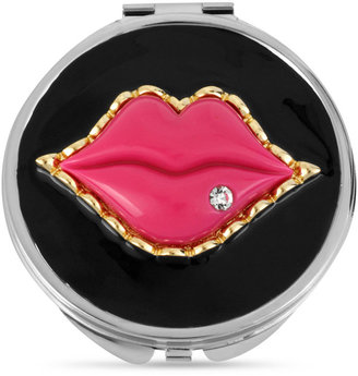 Betsey Johnson Antique Silver-Tone Pink Lips Compact