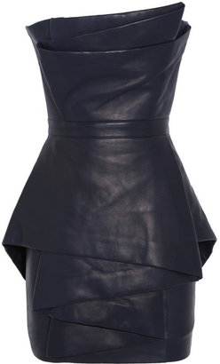 Balmain Leather mini dress