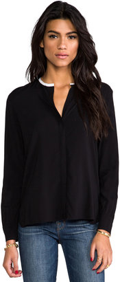 James Perse Contrast Collar Blouse
