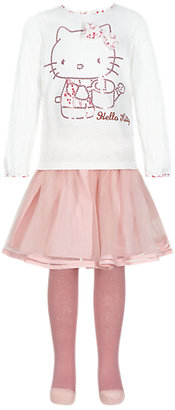 Hello Kitty 3 Piece T-Shirt, Skirt & Tights Outfit with StayNEW™ (1-7 Years)