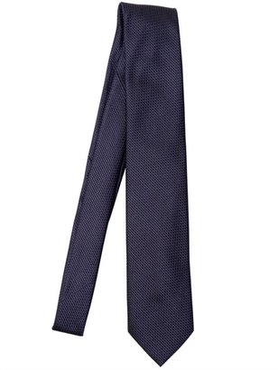 Brioni 7cm Micro Check Silk Jacquard Tie