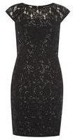 Dorothy Perkins Womens Black lace sequin pencil dress- Black