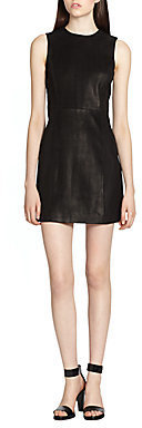 Theyskens' Theory Quilted Leather-Back Suede Dress