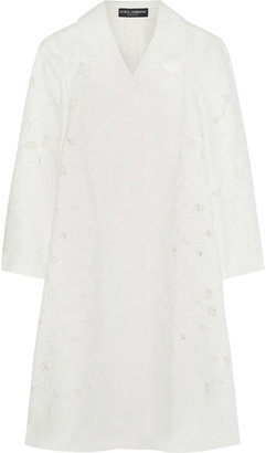 Dolce & Gabbana Cutout cotton-blend jacquard coat