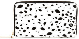 Lulu Guinness Cut Out Spot Leather Continental Zip Around Purse - Black/White