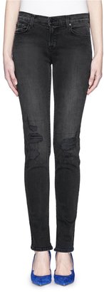 J Brand Mid-rise distressed cropped skinny jeans