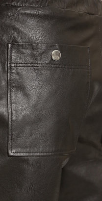 Faith Connexion Washed Leather Shorts
