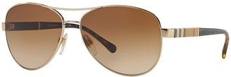 Burberry Polarized Sunglasses , BE3080 - GOLD LIGHT/BROWN GRADIENT POLAR