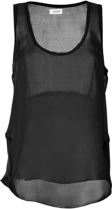 L'Agence Silk Tank Top with Mesh Back