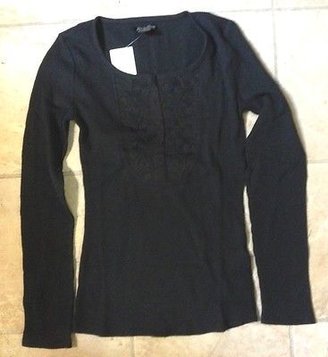 Lucky Brand Cotton Long-Sleeve Embroidered Thermal Shirts in XS S M or L MSRP$39