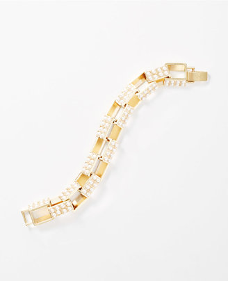 Ann Taylor Modern Pearlized Cabochon Link Bracelet