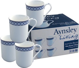 Aynsley Aston Blue 4 piece mugs set