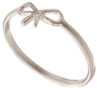 Dogeared Silver Small Bow Ring