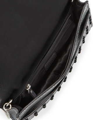 Milly Irving Snake-Print Clutch Bag, Black/White