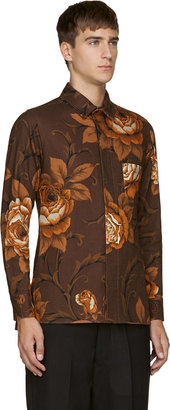 Yohji Yamamoto Brown Floral Shirt