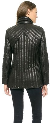Helmut Lang Petal Leather Puffer Jacket