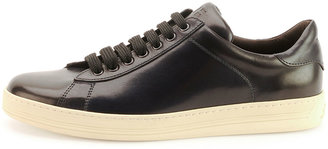 Tom Ford Russel Calf Leather Low-Top Sneaker, Navy