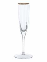 Biba Gold Rim Optic Crystal Champagne Flute