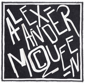 Alexander McQueen Oversize logo modal-silk scarf