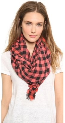 Marc by Marc Jacobs Check Yarn Dye Embroidered Scarf