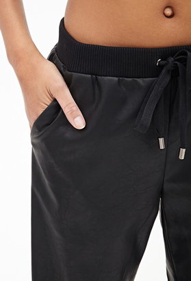 Forever 21 Faux Leather Drawstring Joggers