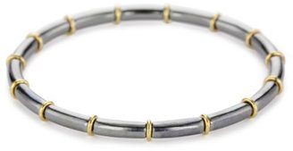 Gurhan Midnight" Silver with High Karat Gold Accents Bangle Bracelet