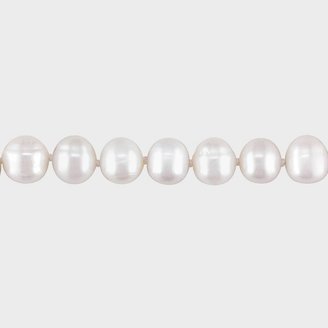 Nobrand Cultured Freshwater Pearl Necklace in Sterling Silver - White