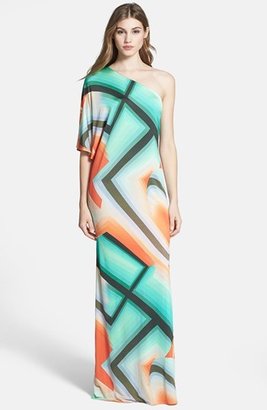 Trina Turk 'Sausalito' One-Shoulder Print Matte Jersey Maxi Dress