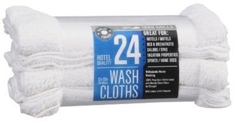 1888 Mills White Wash Cloths Commercial Quality - 24ct