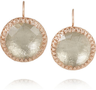 Larkspur & Hawk Olivia Button rose gold-dipped topaz earrings