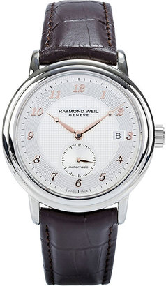 Raymond Weil Maestro stainless steel and leather watch