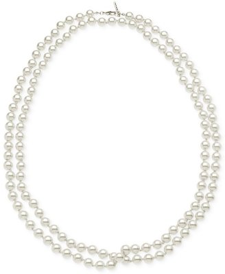 T Tahari Gold-Tone Faux Pearl Two-Row Necklace