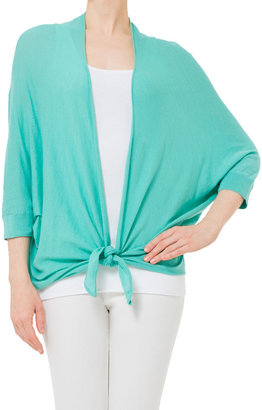 Minnie Rose Cotton Tie Front Cardigan in Pool
