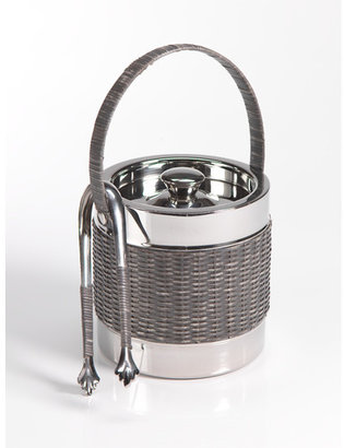 Zodax Woven Cane Ice Bucket with Ice Tong