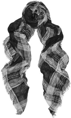 Karl Lagerfeld Paris Tartan wool scarf