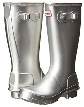 silver rain boots